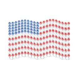 9465071 17 In. Mesh Flag With Sparkle Stars Holiday Decoration Red & White & Blue Metal