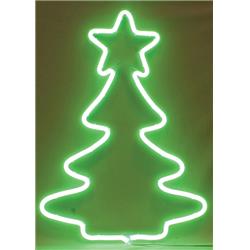 9464827 21.7 In. Neon Christmas Tree Sculpture Christmas Decoration Green Metal