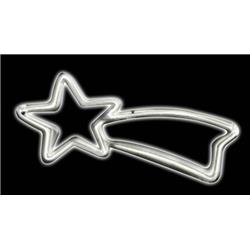 9465006 18.5 In. Neon Shooting Star Sculpture Christmas Decoration White Metal -