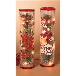 Gerson 9435942 16 X 4 In. Lighted Crackle Glass Christmas Decoration Multicolored