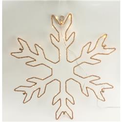 Gerson 9466889 14.17 In. 15 X 1.18 In. Snowflake Sign Led Christmas Decoration Metal