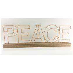 Gerson 9466863 27.75 X 9 X 2.12 In. Battery Operated Peace Sign Led Christmas Decoration Metal