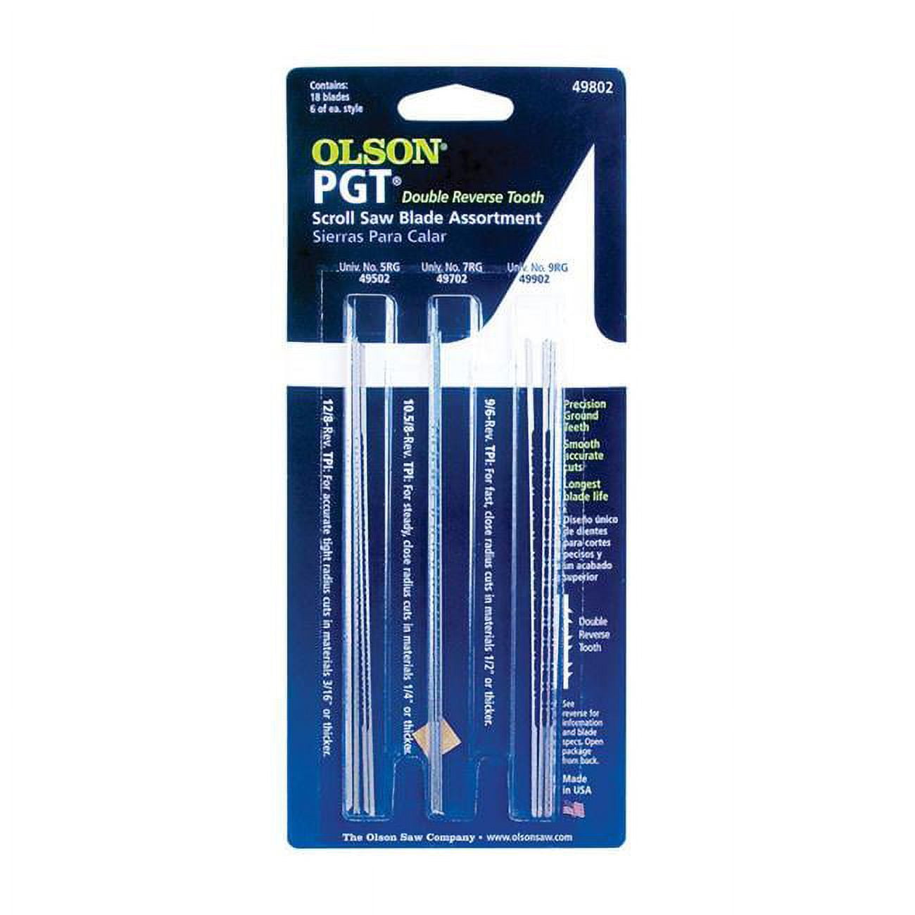 2482222 5 X 18 In. Pgt Assortment Carbon Steel Scroll Saw Blade
