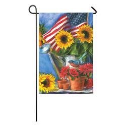 8533945 18 X 12.5 In. Patriotic Sunflower American Flag Sunflower Garden Flag- Pack Of 4