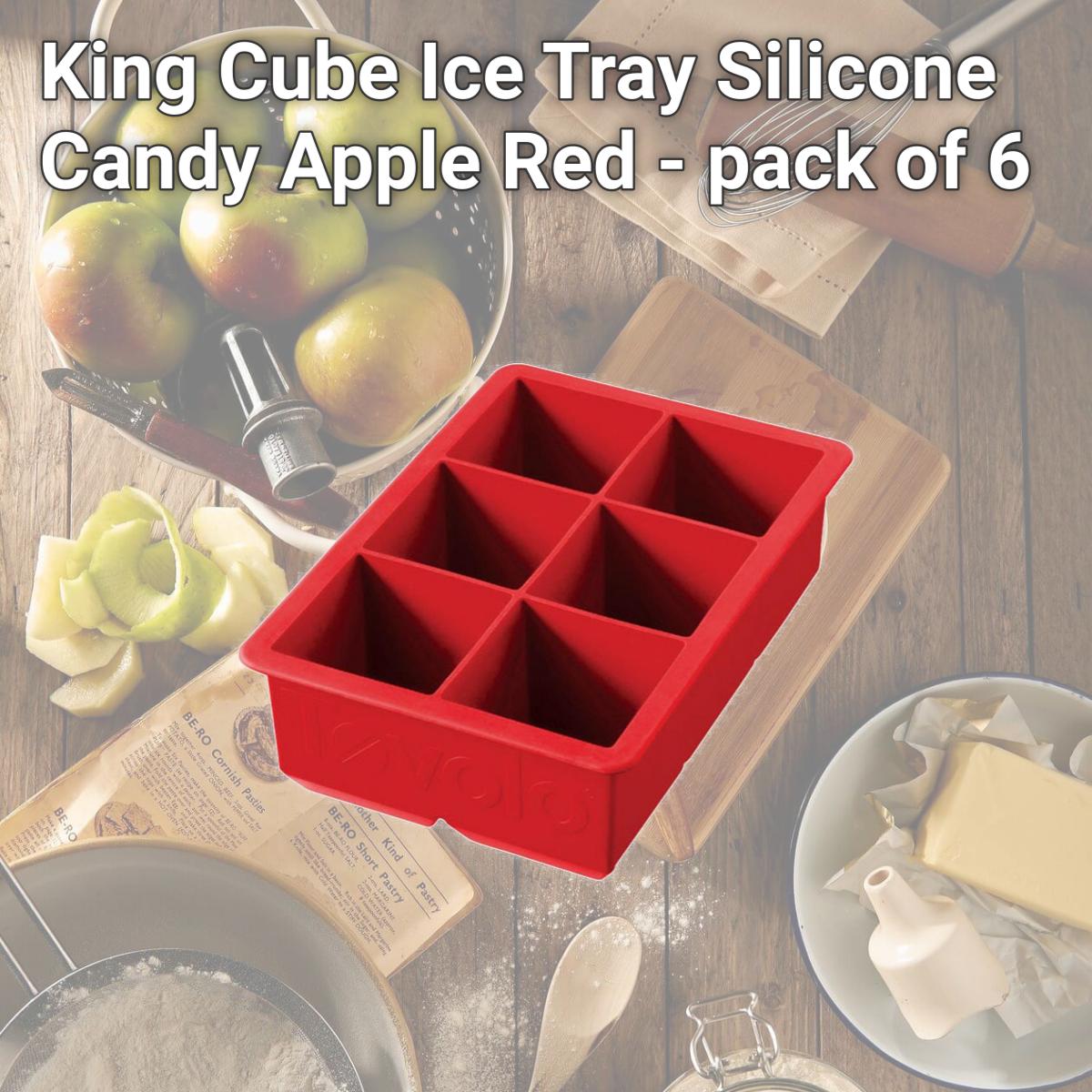 Picture of Tovolo 6504930 King Cube Ice Tray Silicone Candy  Apple Red - pack of 6