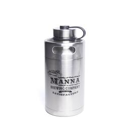 6407332 64 Oz Silver Stainless Steel - Brewing Co Keg Growler Water Bottle Bpa Free