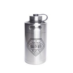 6407316 64 Oz Silver Stainless Steel - Quality Beer Keg Growler Water Bottle Bpa Free