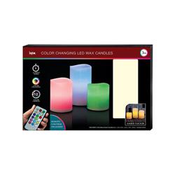 9464645 Vanilla Pillar Color Changing Flameless Led Candle Set With Remote 3 X 6.81 In