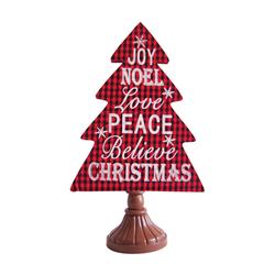 9432543 15.55 In. Christmas Tree Card Holder Red - Mdf