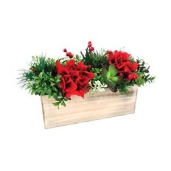9439811 14 X 9 X 6.5 In. Hydrangea With Pot Christmas Decoration Multicolored Wood - Pack Of 6