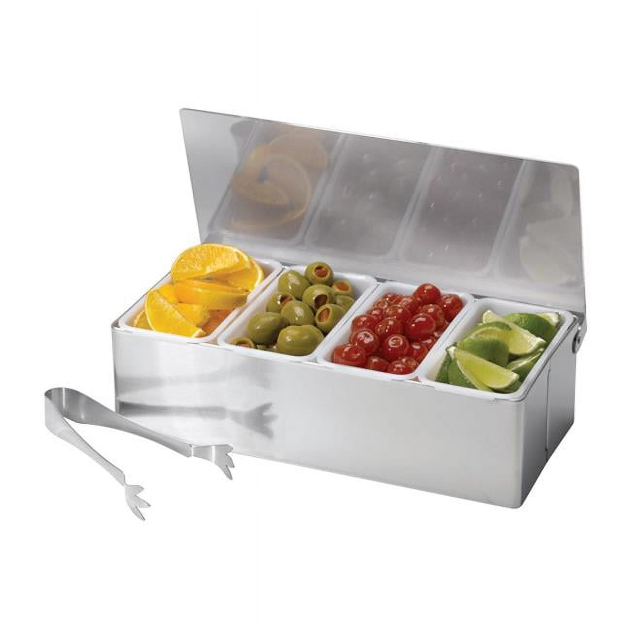 Bar Caddy With Tongs Stainless Steel & Plastic Silver