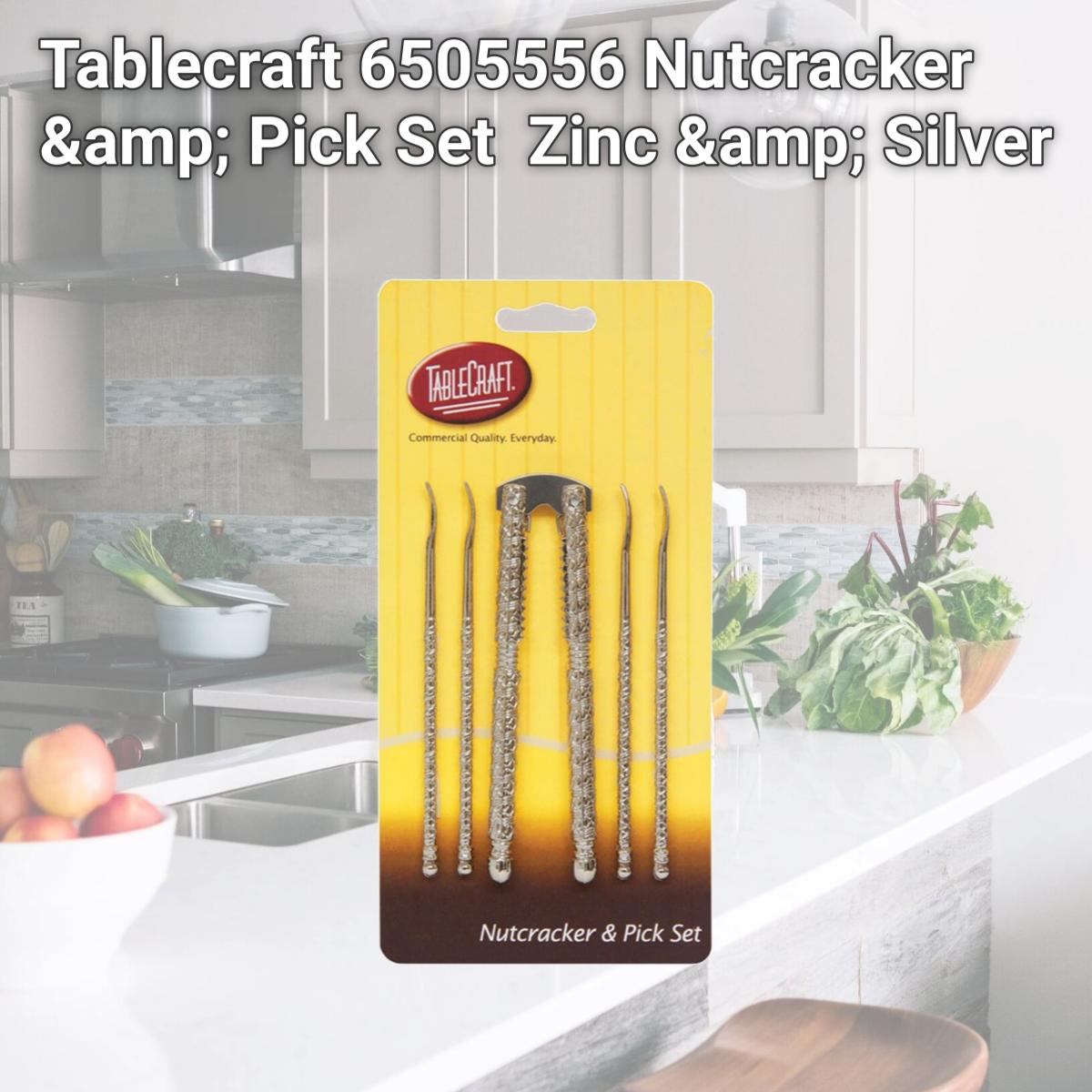 Picture of Tablecraft 6505556 Nutcracker &amp; Pick Set  Zinc &amp; Silver