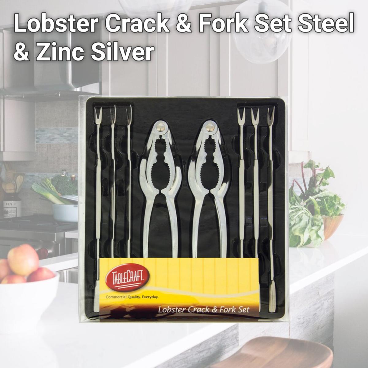 Picture of Tablecraft 6505606 Lobster Crack &amp; Fork Set  Steel &amp; Zinc Silver