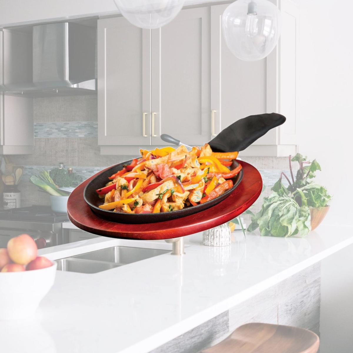 Picture of Tablecraft 6514061 Sizzle Platter Set  Cast Iron - Black