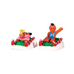1.75 In. Sweet Sledding Porcelain Village Accessory Multicolored - Polyresin -