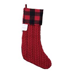 9467234 19 X 7 In. Knit Stocking Christmas Decoration Red Fabric - Pack Of 4