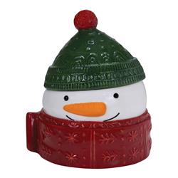 9467333 6 X 6 X 7.75 In. Snowman Treat Jar Christmas Decoration White Ceramic - Pack Of 4