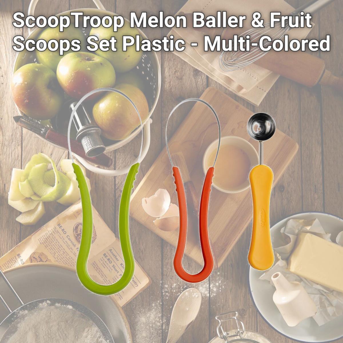 Picture of Chef N 6406516 ScoopTroop Melon Baller &amp; Fruit Scoops Set  Plastic - Multi-Colored