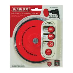 2486538 6 Piece Stickfast 5 In. Dia. Sanding Disc Kit Assorted Adhesive