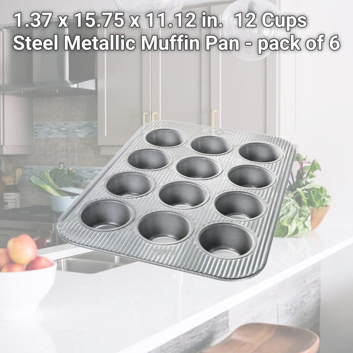 Picture of USA Pan 6406920 1.37 x 15.75 x 11.12 in. USA Pan 12 Cups Steel Metallic Muffin Pan 