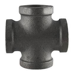 Ldr 4716833 Pipe Decor 0.37 X 0.37 X 0.37 In. Dia. Fip To Fip To Fip Black Malleable Iron Cross With Side Outlet