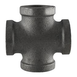 Ldr 4716965 Pipe Decor 0.37 X 0.37 X 0.37 In. Dia. Fip To Fip To Fip Black Malleable Iron Cross