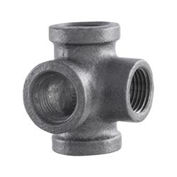 Ldr 4717195 Pipe Decor 0.37 X 0.37 X 0.37 In. Dia. Fip To Fip To Fip Black Malleable Iron Outlet Tee