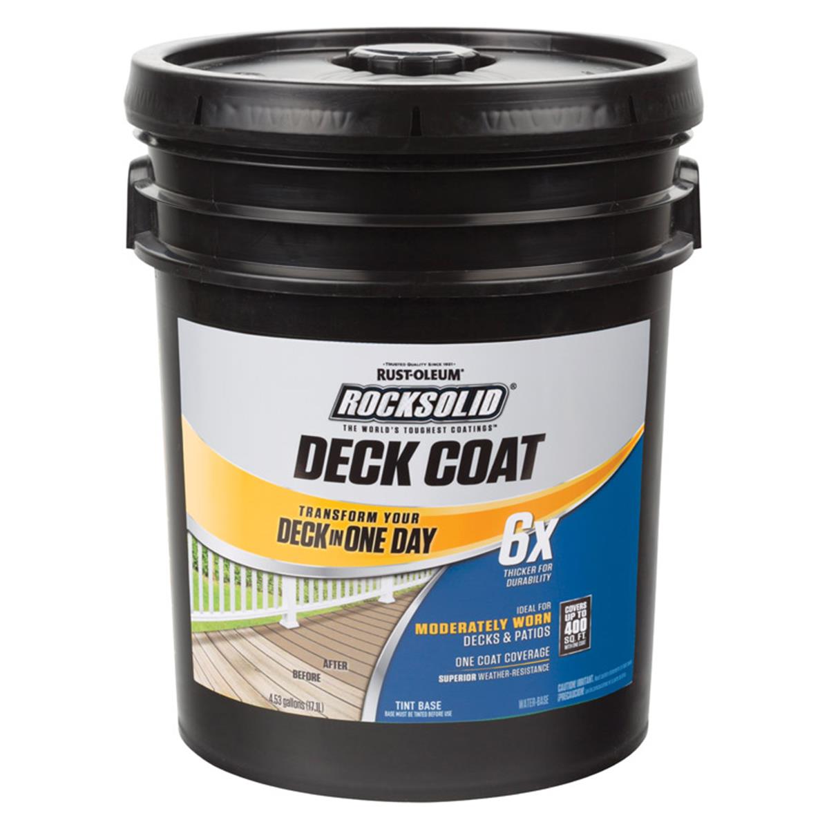 1694587 4.53 Gal Rust-oleum 6x Solid Color Water-based Deck Resurfacer Gray Tintable