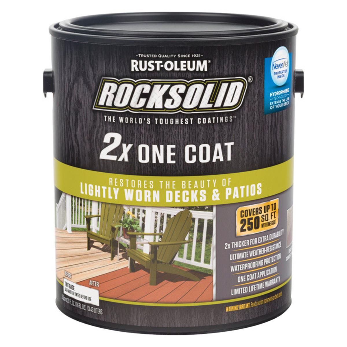 1694645 1 Gal Rust-oleum 2x Solid Color Water-based Deck Resurfacer Gray Tintable- Pack Of 2