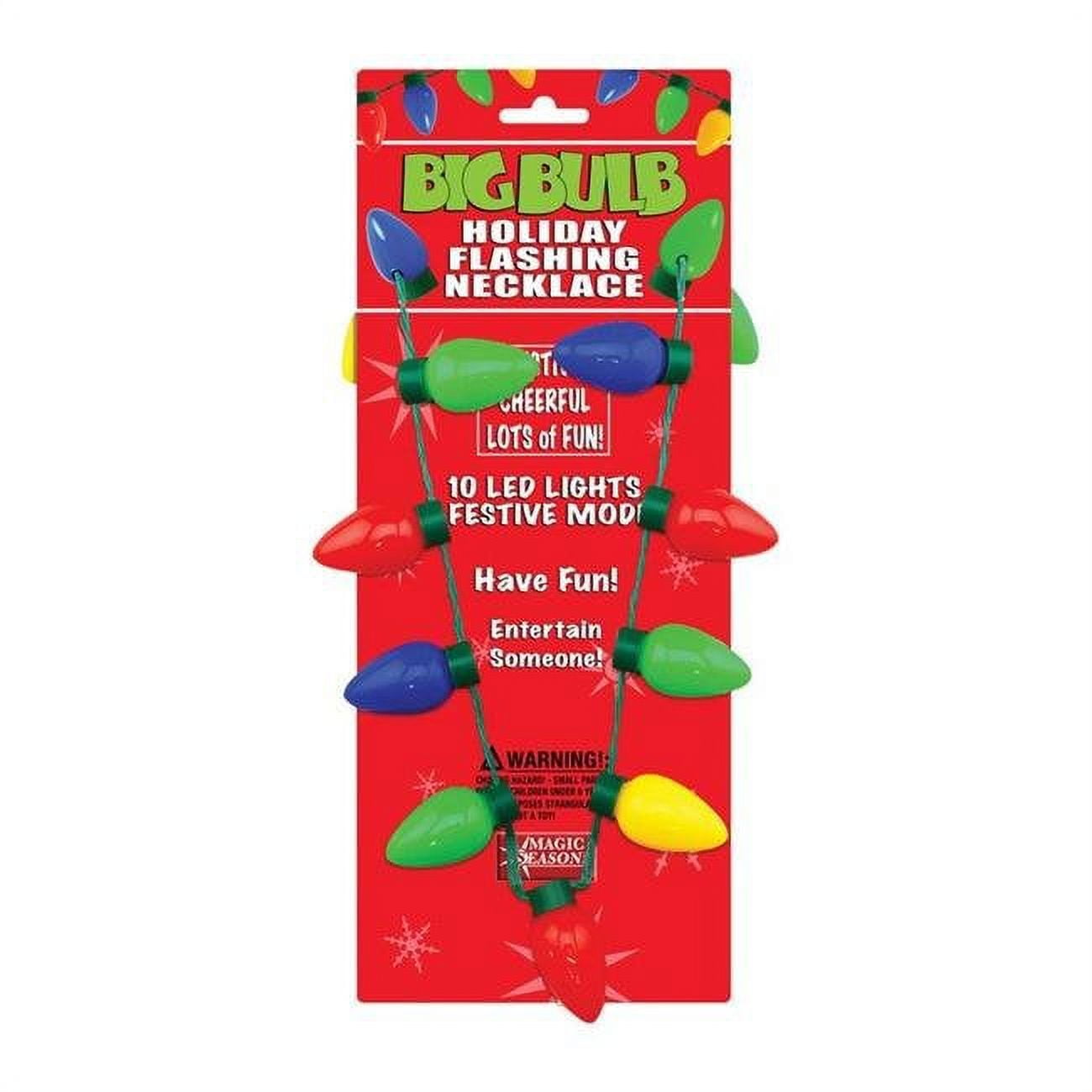 9335100 Plastic Christmas Flashing Necklace Multicolored, Pack Of 12