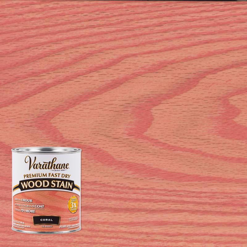 1620830 1 Qt. Premium Fast Dry Semi-transparent Oil-based Wood Stain, Coral - Pack Of 2