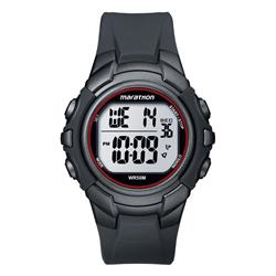6518021 Marathon Sports Watch Men Round Digital Resin Water Resistant - Gray & Red