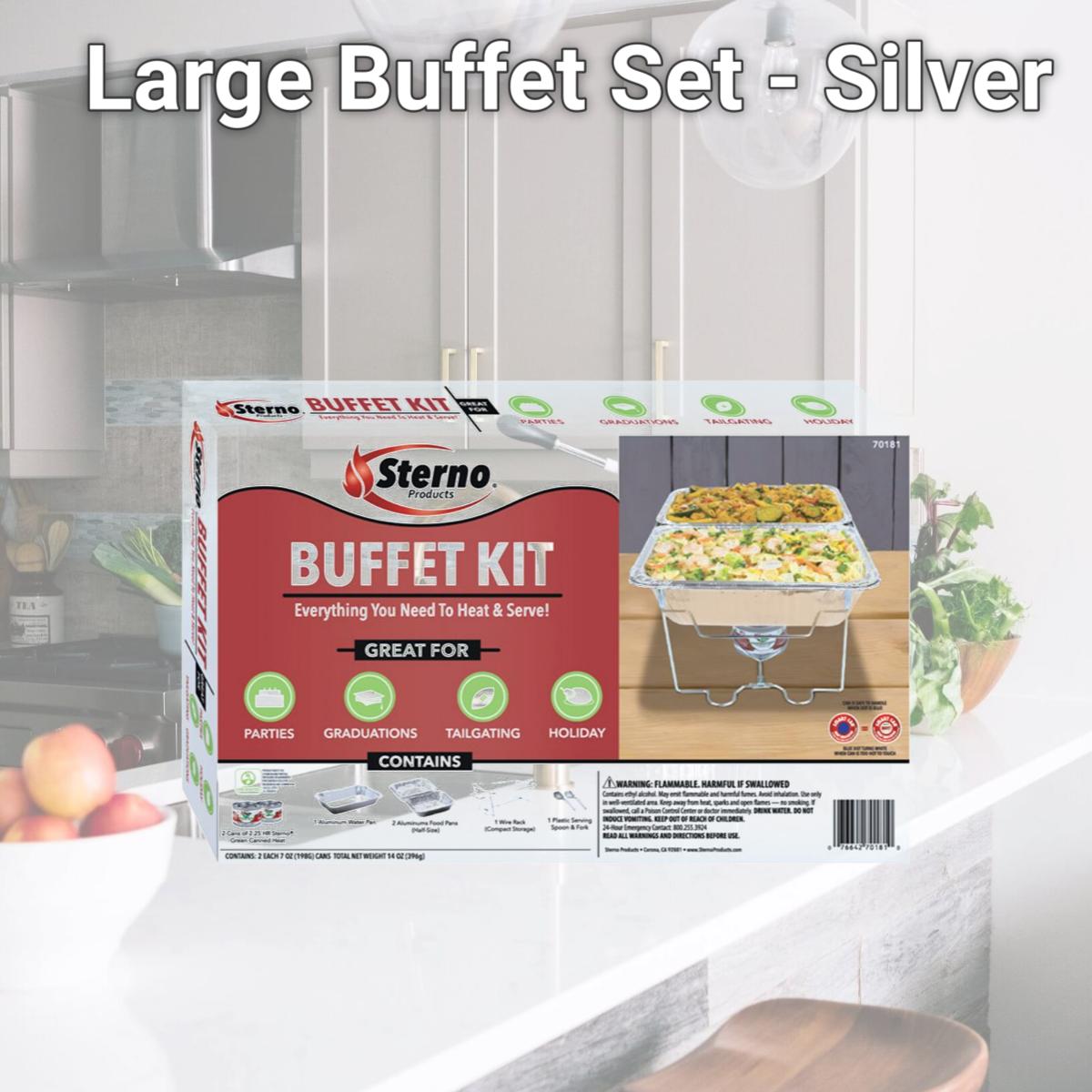 Picture of Sterno 6223390 Large Buffet Set - Silver