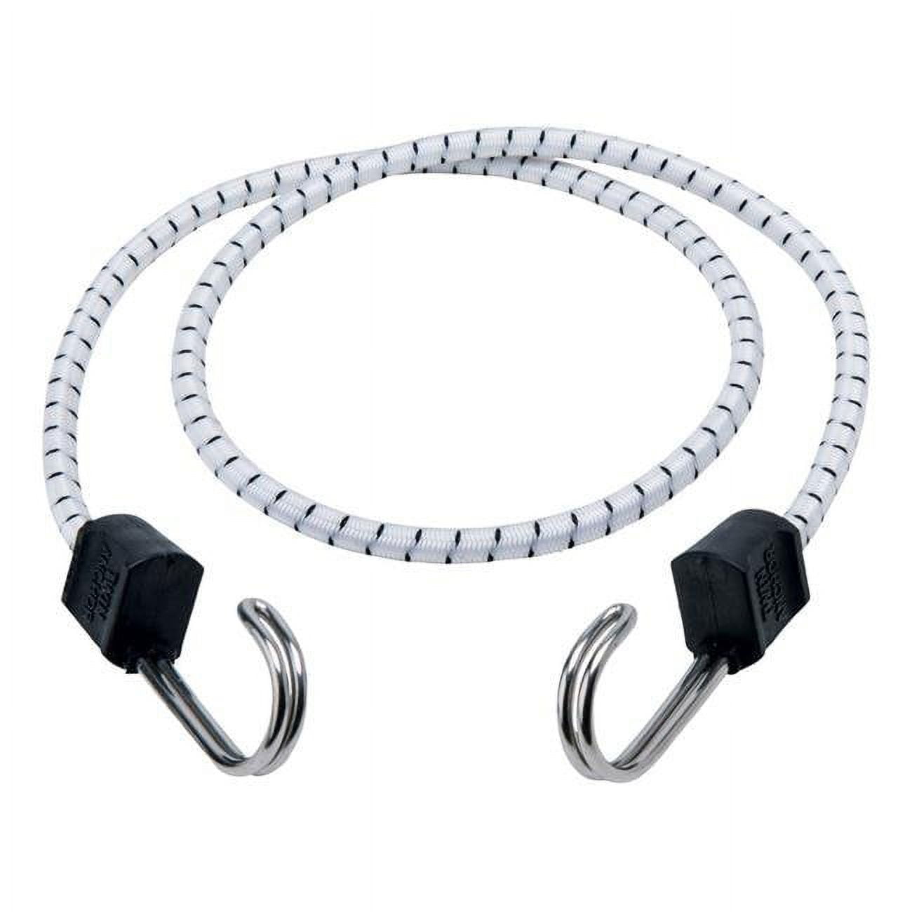 8866550 40 In. Marine Twin Anchor Bungee Cord, White & Black - Pack Of 10