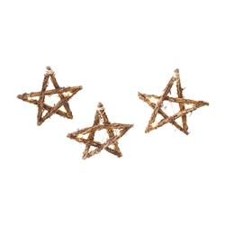 9464793 7.5 In. Lighted Rope Star Christmas Decoration Grapevine, Brown