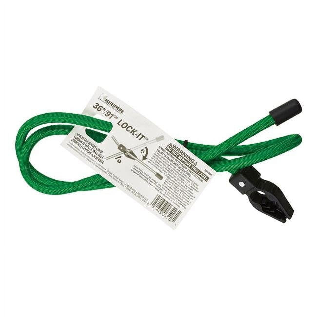 8865628 36 In. Lock It Adjustable Bungee Cord, Green - Pack Of 24