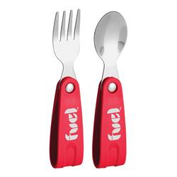 6510259 On The Go Stainless Steel Flatware Set, Red & Silver - Pack Of 2