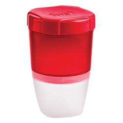 6510598 18 Oz On The Go Split Food Storage Container, Red & White