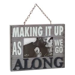 6520951 Making It Up As We Go Along Frame Wood, Assorted - Pack Of 2