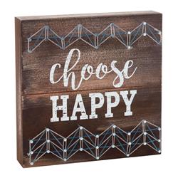 6520191 Choose Happy Plaque Wood, Assorted - Pack Of 2