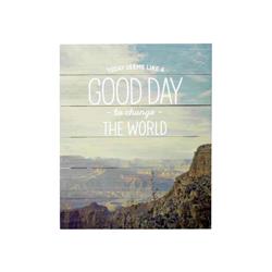 6520134 Scenic Sentiments Change The World Wood Plaque, Assorted - Pack Of 2