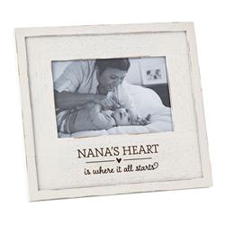 6519995 Nanas Heart Frame Wood, Assorted - Pack Of 2