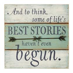 6519854 Some Of Lifes Best Stories Have Not Even Begun Plaque Wood, Assorted - Pack Of 2
