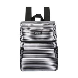 Backpack White Striped Lunch Bag Cooler, Black