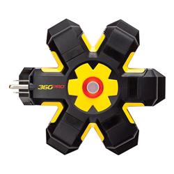 Power Hub 5 Outlets Power Strip, Yellow And Black