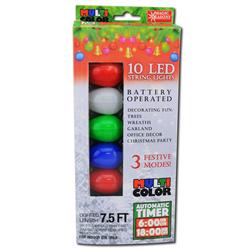 9490160 7.5 Ft. Led Colored Plastic Light Set, Multi - 10 Count Per Pack, Pack Of 12