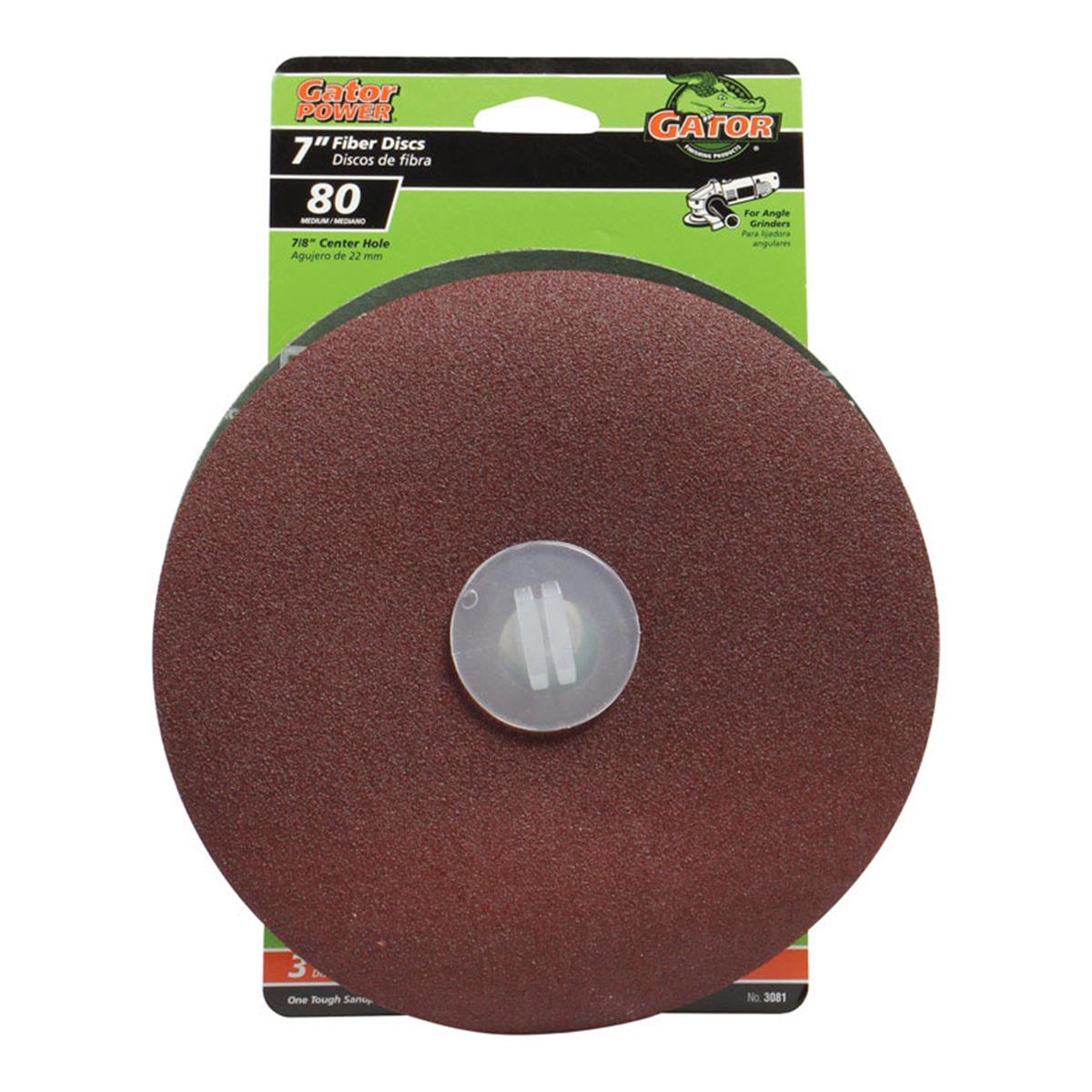 2004760 7 In. Fiber Sanding Disc, 80 Grit - Pack Of 3