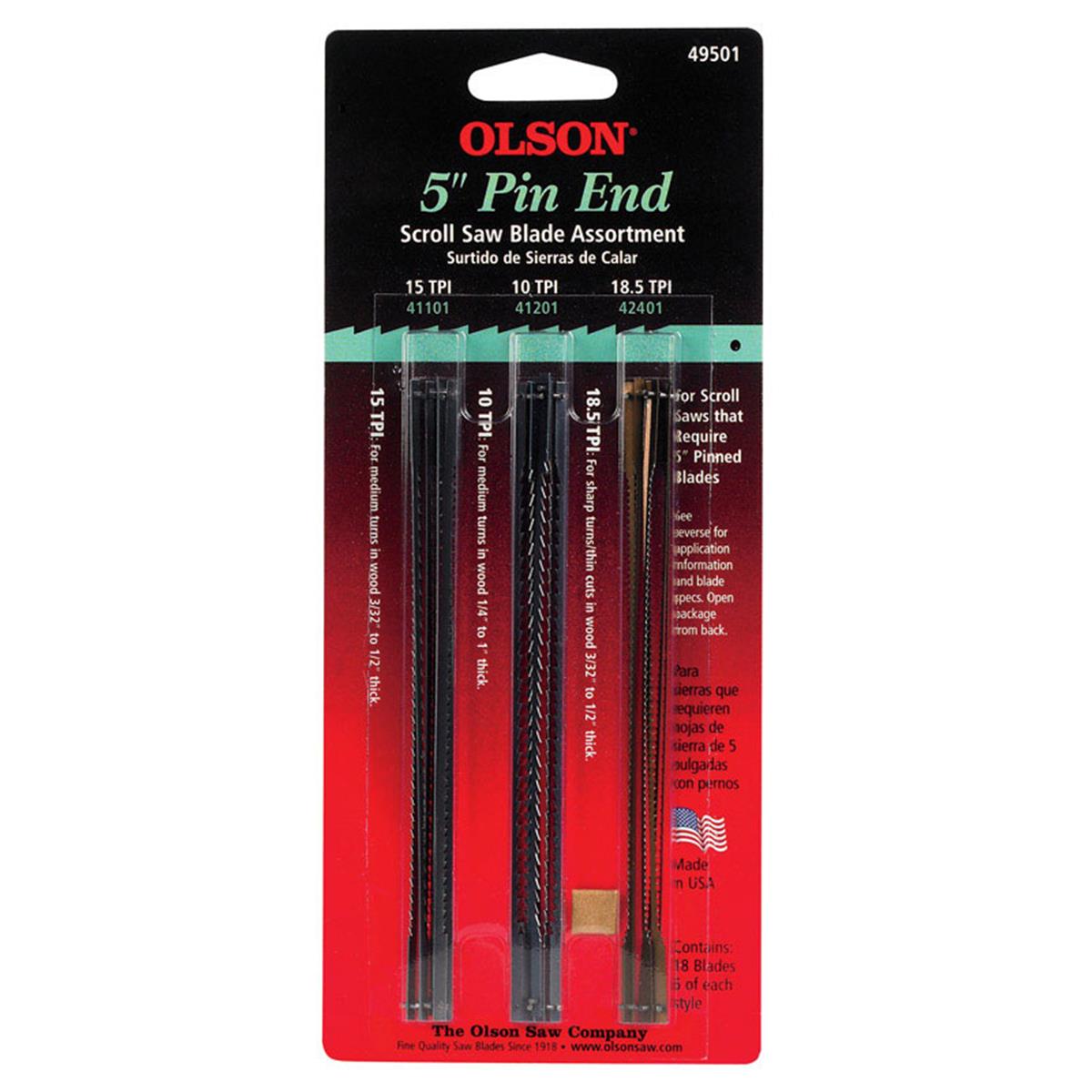 2072536 5 In. Pinned End Scroll Saw Blade - 18 Piece