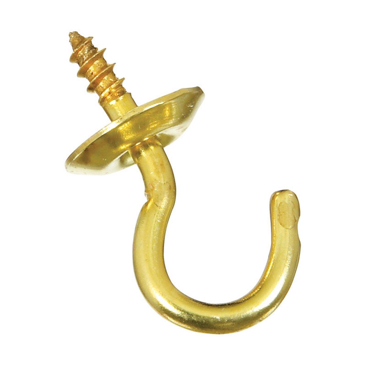 5706221 0.5 In. Solid Brass Cup Hook - Pack Of 6
