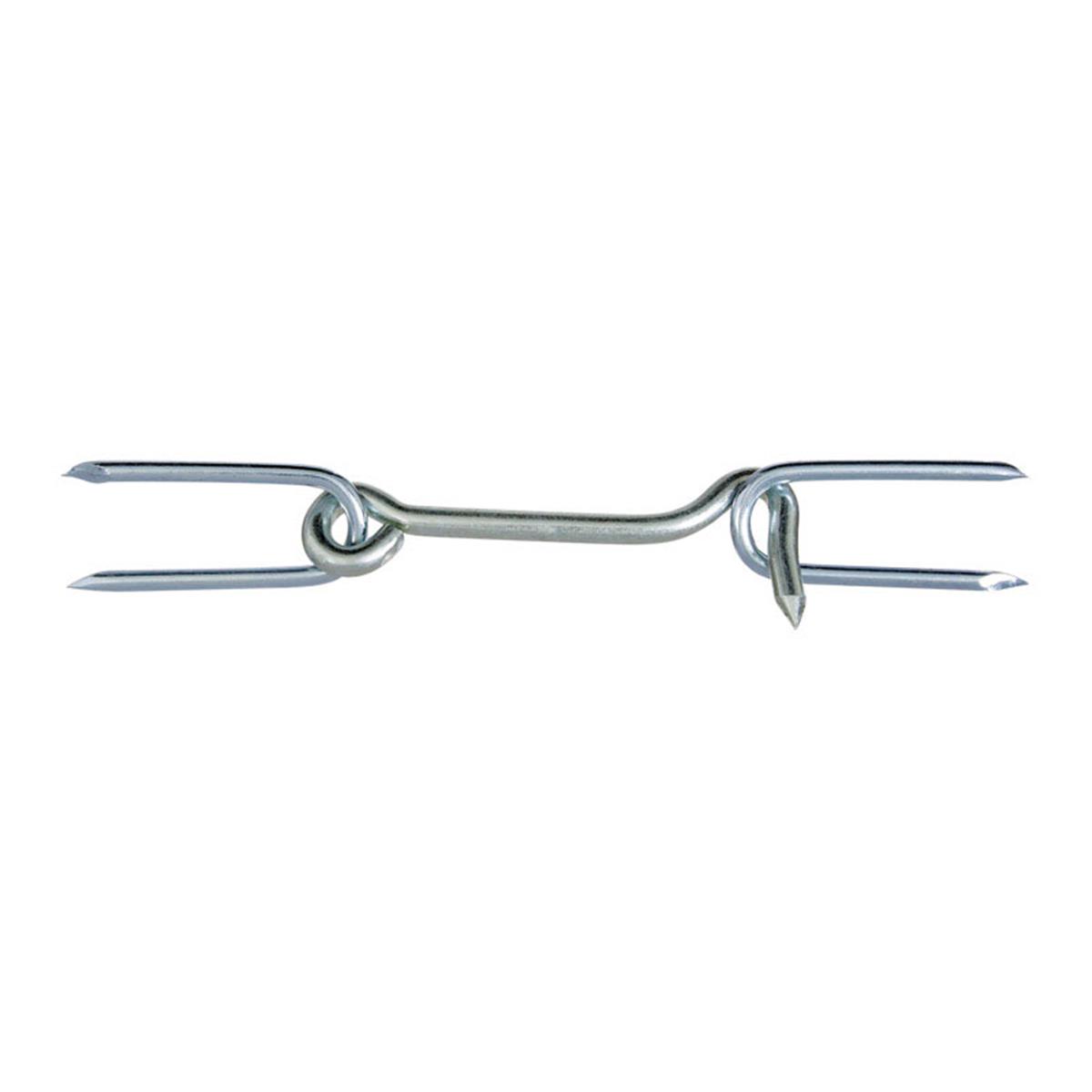 5706791 4 In. Gate Steel Hook With Staples, Zinc Plated
